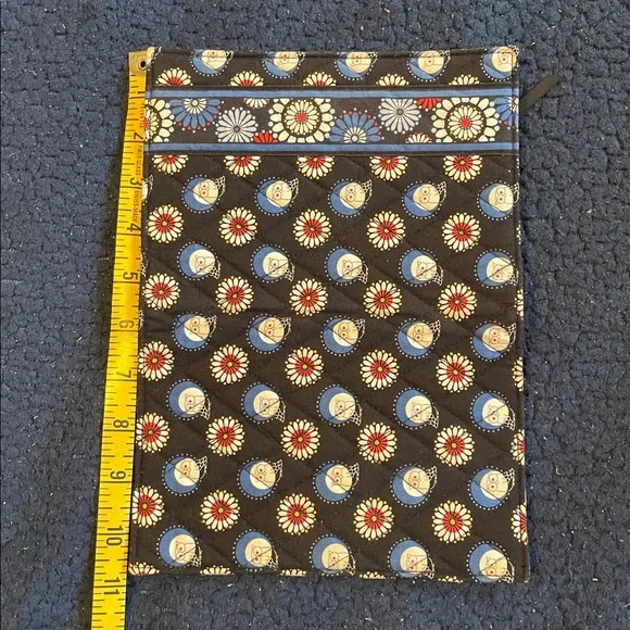 Vera Bradley Black Floral Medallion Quilted Fabric Organizer night owl pattern - Picture 2 of 2